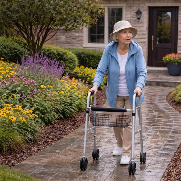 Elderly Walker Rain Lady